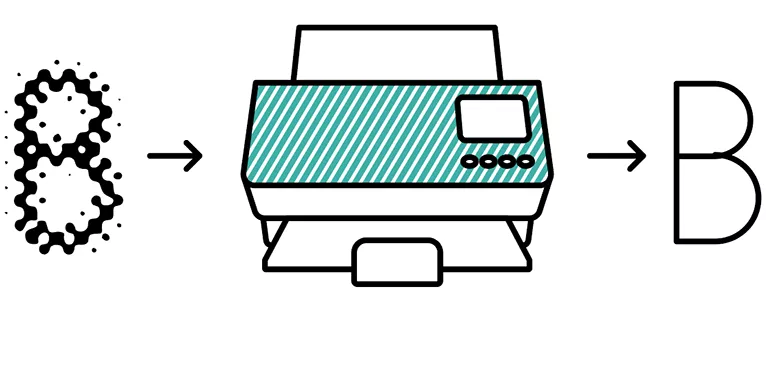 Graphic showing optical character recognition